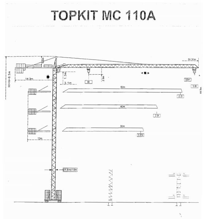 Potain MC 110 Hammerhead Tower Crane 6