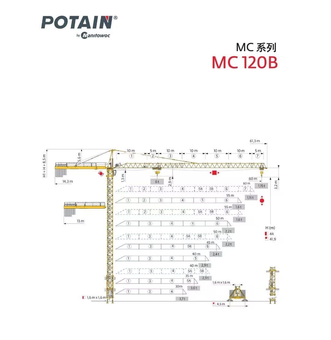 Potain MC 120 Hammerhead Tower Crane 2