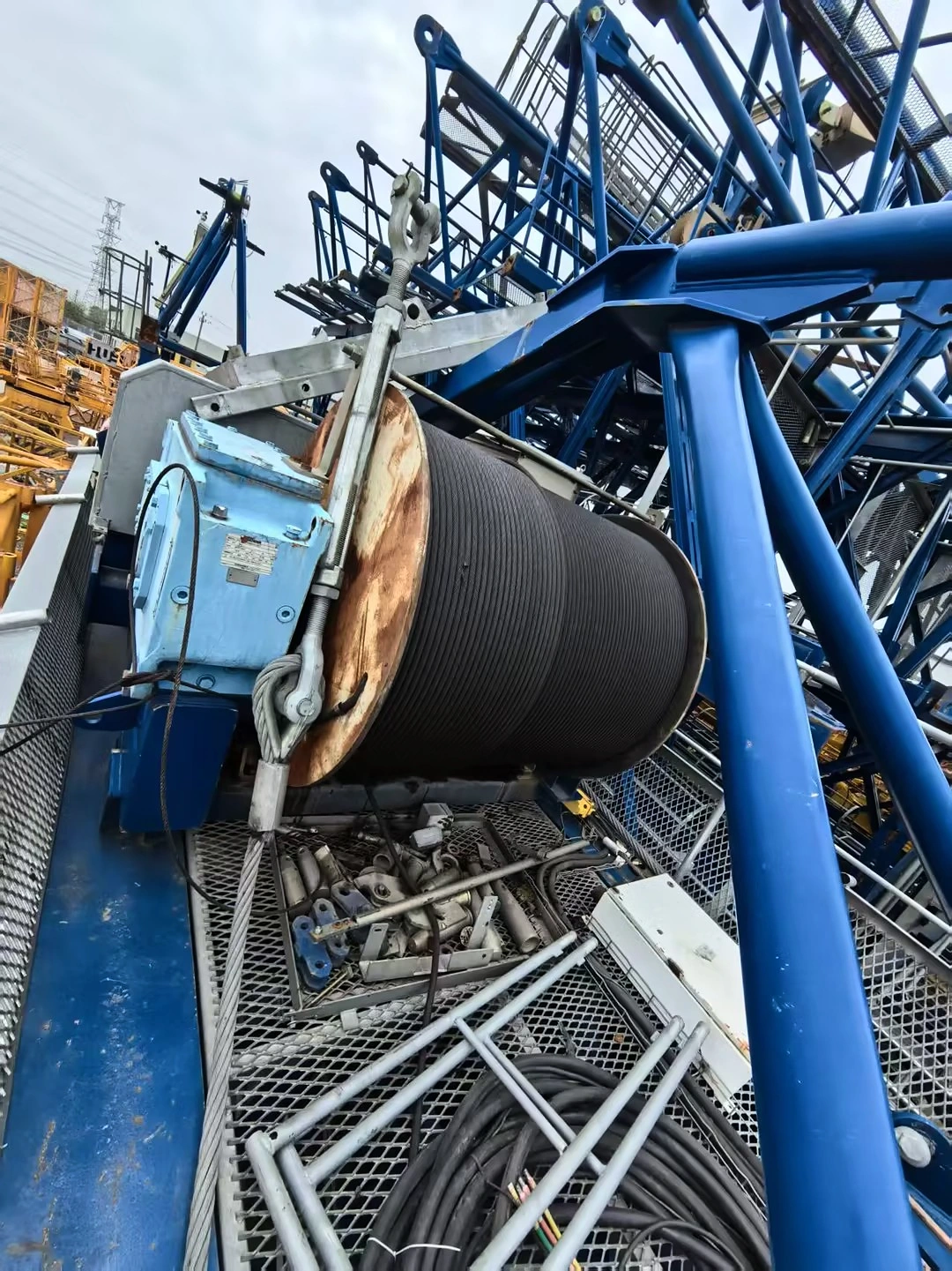 Used COMANSA tower crane component inspection before export